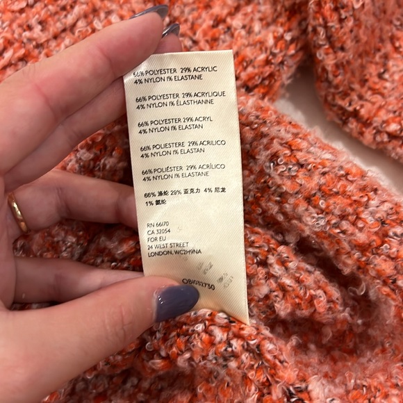 NWT Free People BFF Cowl Neck Sweater Scarlet Flame SZ medium - Picture 5 of 7